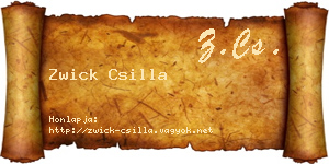 Zwick Csilla névjegykártya